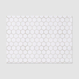 Papel De Seda Papel-Padrão de Honeycomb sobre Branco