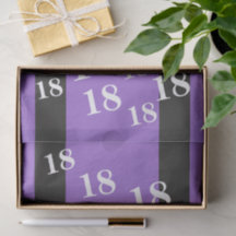 Papel-Padrão de Número de Aniversário Roxo 18º