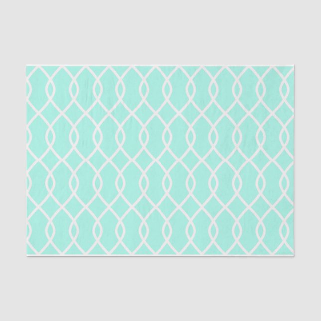 Papel De Seda Papel-Padrão de Onda Teal Elegante (Frente )