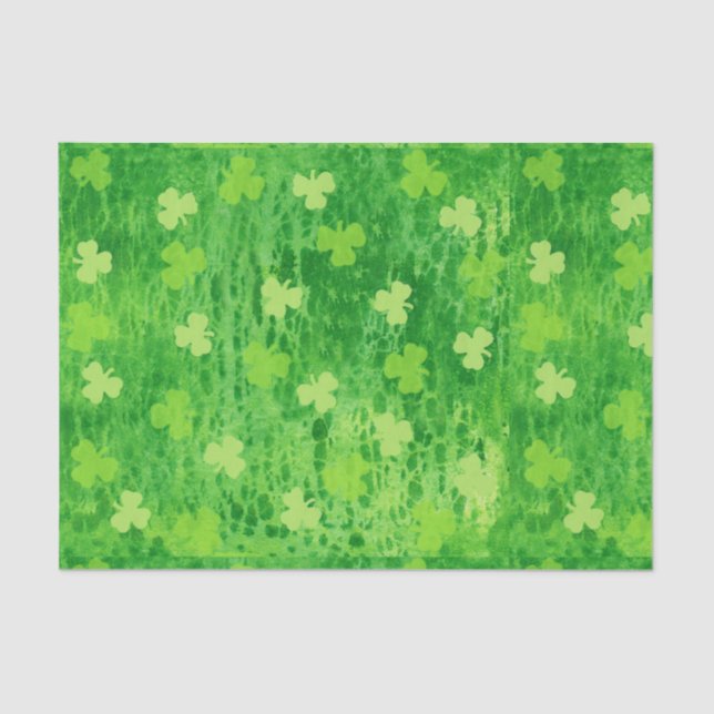 Papel De Seda Papel-Padrão do Shamrock para Dias de São Patrício (Frente )
