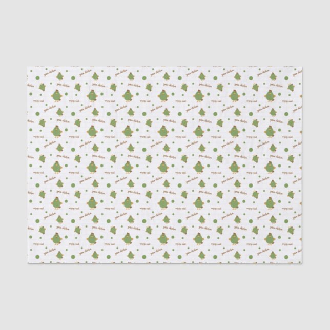 Papel De Seda Papel-Padrão em Frangos de Fio Verde e Castanho (Frente )