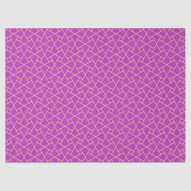 Papel De Seda Papel-Padrão Islâmico Roxo e Dourado (Frente )
