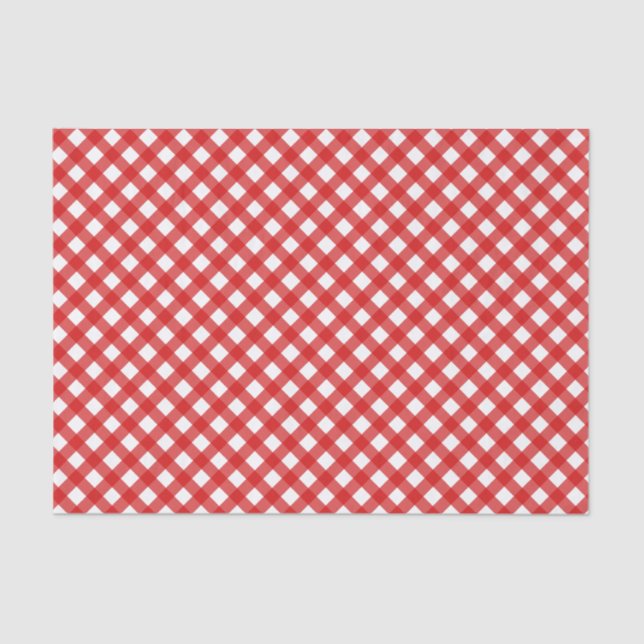 Papel De Seda Papel-Padrão Red Gingham (Frente )