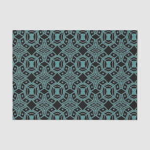 Papel De Seda Papel-Padrão Tribal Gems Preto e Teal