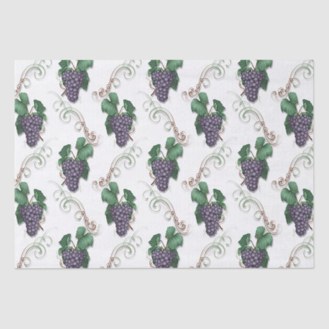 Papel De Seda Papel-prato de uva de vinho (Frente )