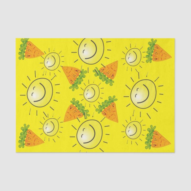 Papel De Seda Papel-Tecido Carrinho Amarelo-Sol Vegan (Frente )