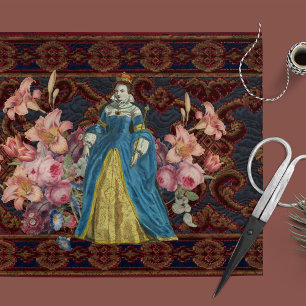 Papel De Seda Papel-Tecido de Decoupage Floral de Tapeçaria Real