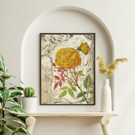 Papel De Seda Papel-Tecido de Decoupage Rosa Amarelo-ouro