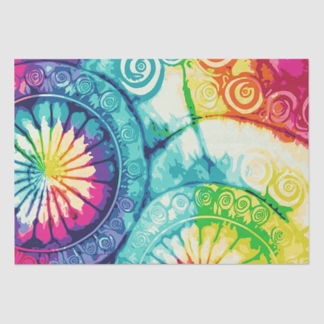 Papel De Seda Papel-Tecido Rainbow Tie-Dye 3 (Frente )