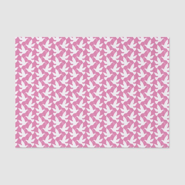 Papel De Seda Papel-tecido rosa branco a voar (Frente )