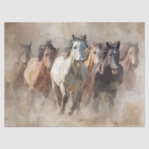 Papel De Seda Papel-tecidos de descolagem de cavalos selvagens d