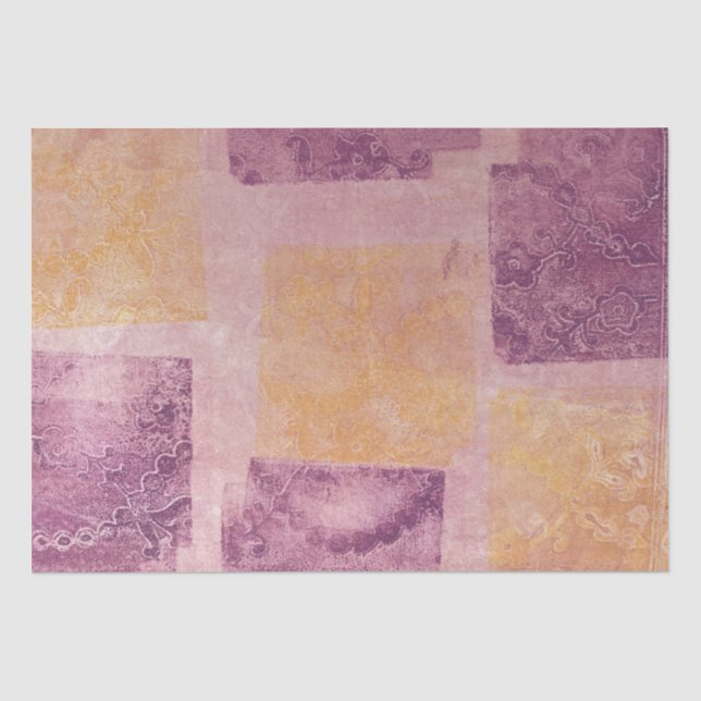 Papel De Seda Papel-tecidos roxo e Dourado quadrado (Frente )