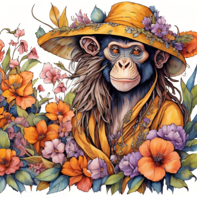 Papel De Seda Papier Mousseline Flower hat Monkey see monkey do  (Criador carregado)