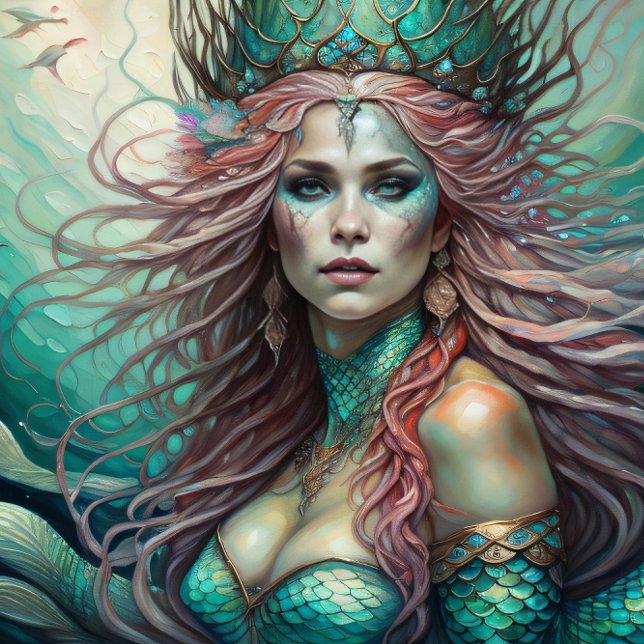 Papel De Seda Papier Mousseline Mermaid Red Hair Queen v3 (Criador carregado)