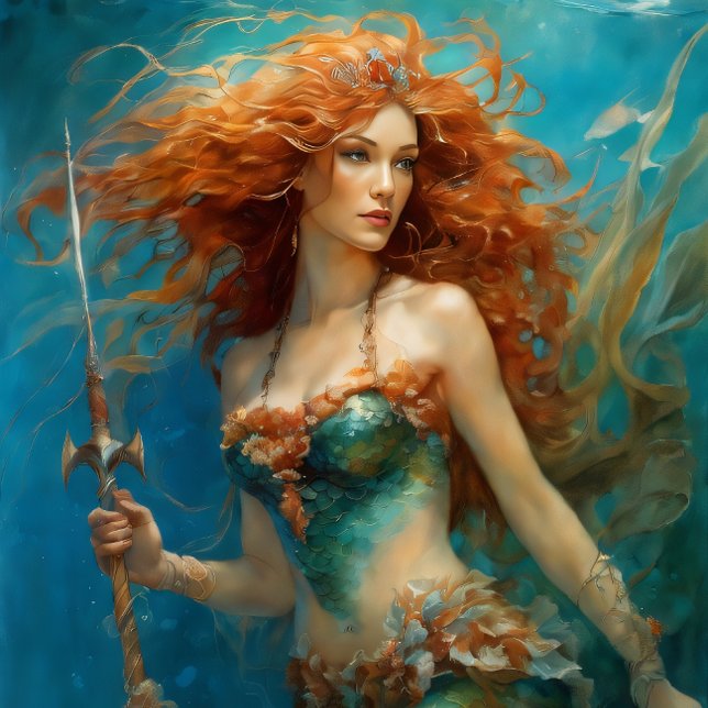 Papel De Seda Papier Mousseline Mermaid Red Hair Queen v7 (Criador carregado)