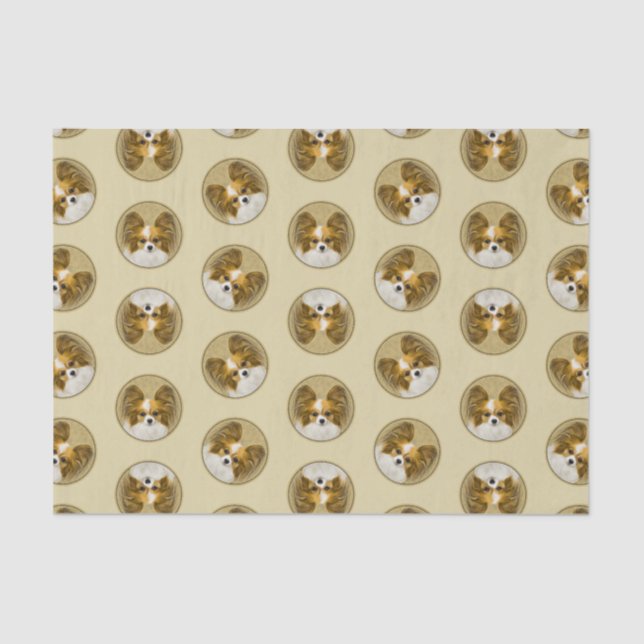 Papel De Seda Papillon Painting Lemon e White Original Dog Art (Frente )