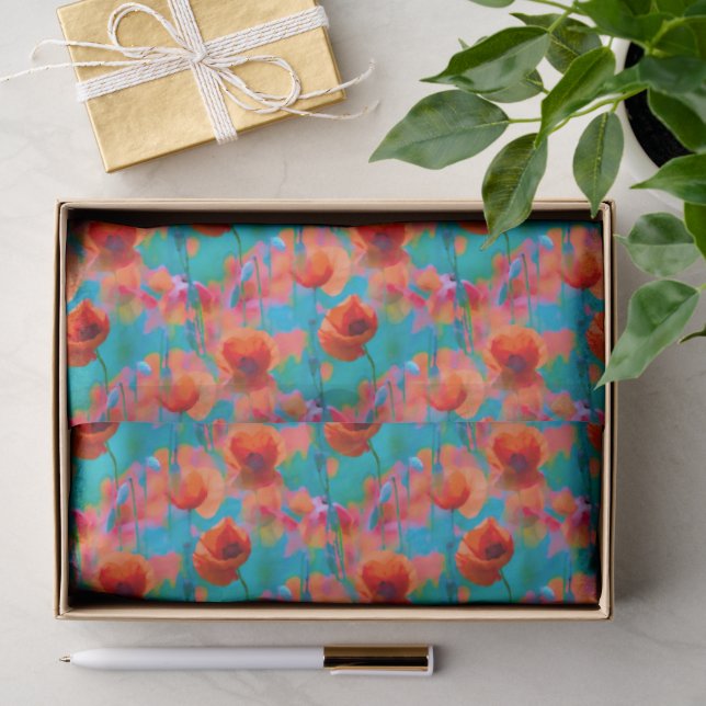 Papel De Seda Papoulas em Flor III (Presente)