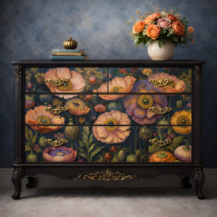 Papel De Seda Papoulas Luminosas Florescem Decoupage