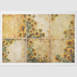 Papel De Seda Para Artistas Artesões Estilo De Vintage Girassóis