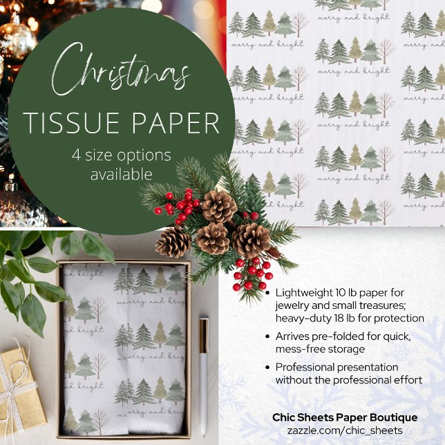 Papel de Seda para Árvore de Natal Merry & Bright  (Criador carregado)