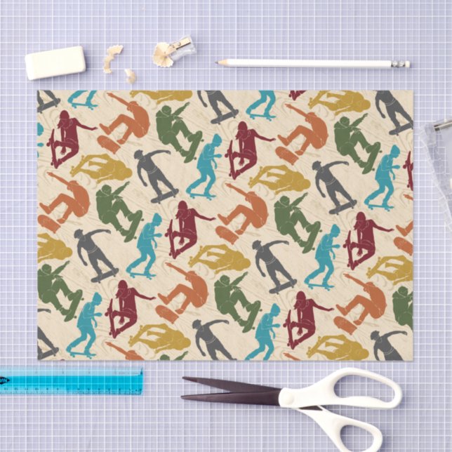 Papel De Seda Para Colagem de Gráficos Skateboarders (Arte )