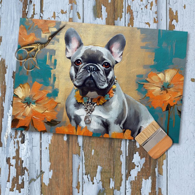 Papel de seda para decoupage Bulldogue Francês Fre (Criador carregado)