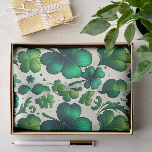 Papel de seda para presente do Dia de São Patrício (Presente)