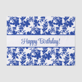 Papel De Seda Parabéns Azure Azure Padrão Floral