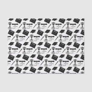 Papel De Seda Parabéns Boné e Colagem de Diploma