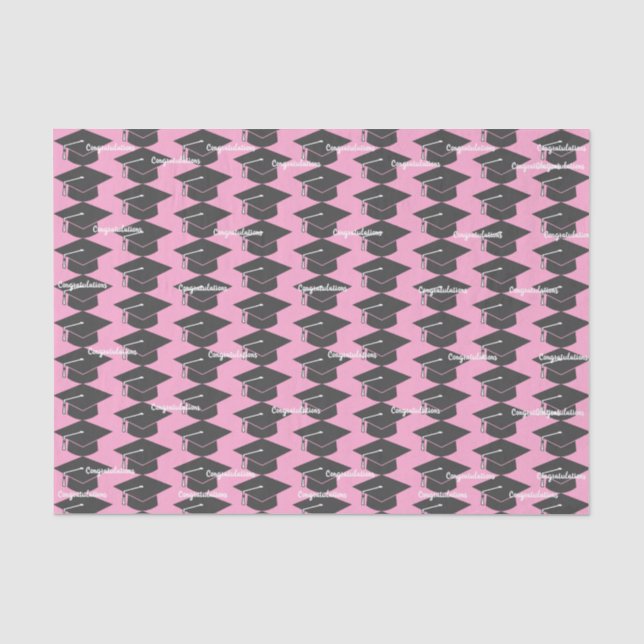 Papel De Seda Parabéns de graduação Boné rosa (Frente )