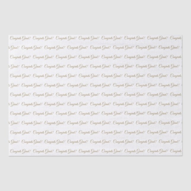 Papel De Seda Parabéns formando o padrão de script elegante de o (Frente )
