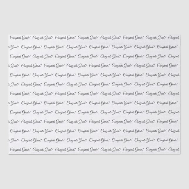 Papel De Seda Parabéns formando o padrão de script elegante pret (Frente )