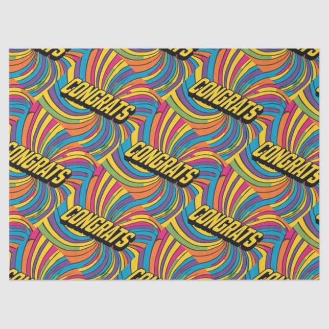 Papel De Seda "Parabéns" Groovy Wraps Paper (Frente )