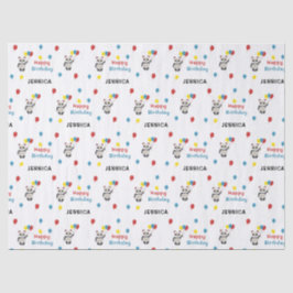 Papel De Seda Parabéns Panda Urso Branco