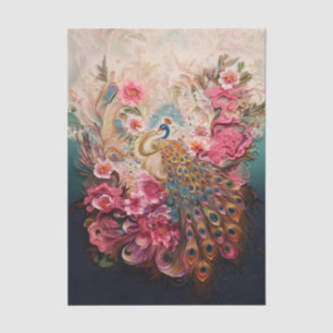 Papel De Seda Paraíso do Pavão: Arte Floral e de Penas Ornamenta