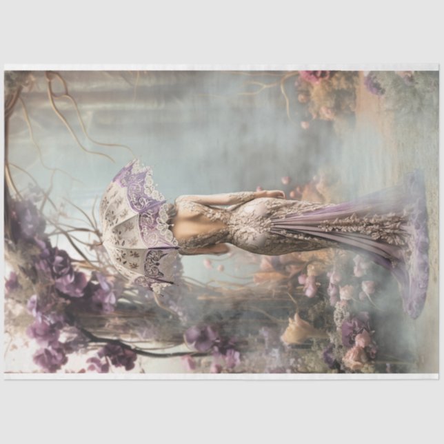 Papel De Seda Parasol de Jardim Encantado de Elegante (Frente )