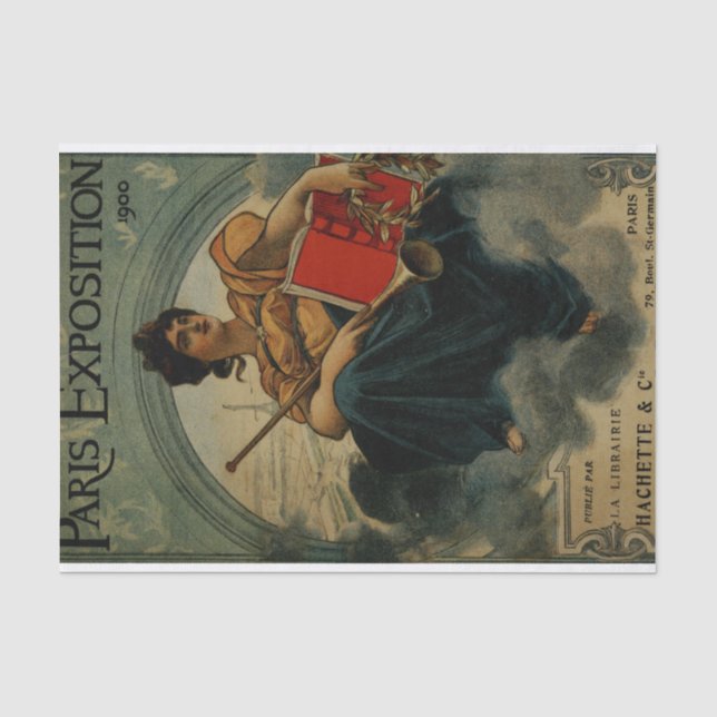 Papel De Seda Paris Exposition 1900 - vintage French ad art (Frente )