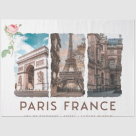 Papel De Seda PARIS, França. Eiffel, Louvre, Arco de Triomphe