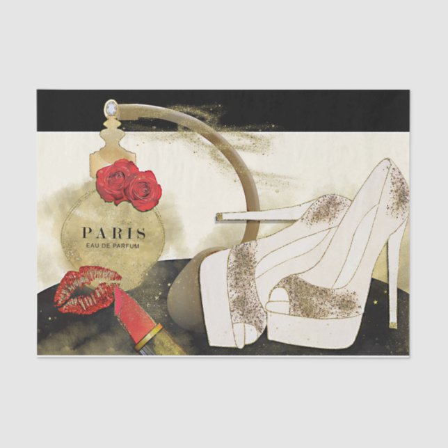Papel De Seda Paris Parfum Perfume Rosas Heels & Lipstick (Frente )