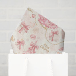 Papel De Seda Parisiense Coquete Pó Rosa Toile Natal