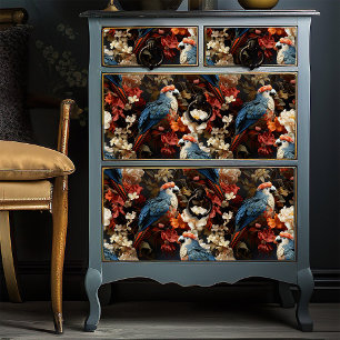 Papel De Seda Parques Boho em Branco Vermelho e Vibrante Azul