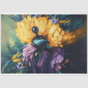 Papel De Seda Parques de Conure Amarelo-Teal Dissociáveis
