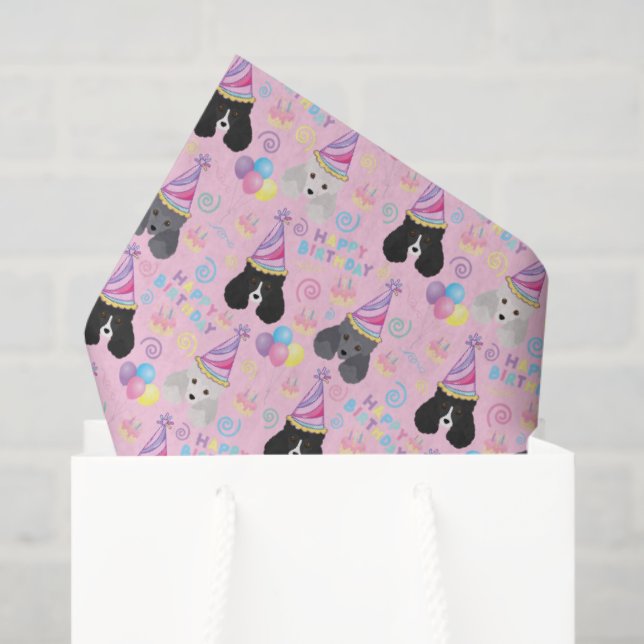 Papel De Seda Parti Poodle Tissue Paper in Pink (Sacola de presentes)