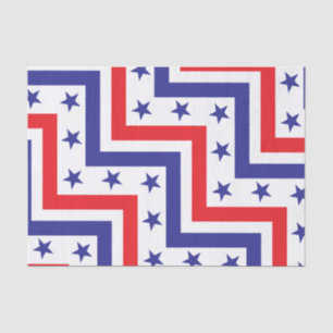 Papel De Seda Partido americano branco e azul vermelho do 4 de