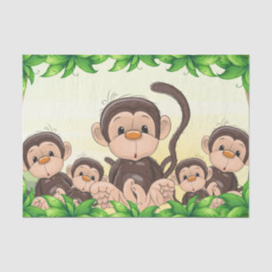 Papel De Seda Partido de primeiro aniversario do macaco