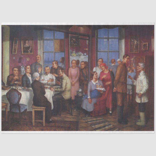 Papel De Seda Partido do Aquecimento Doméstico (Frente )