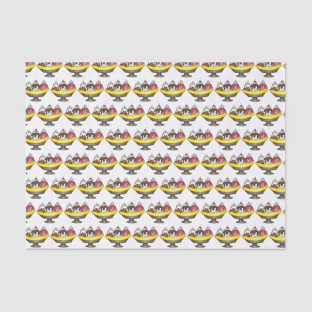 Papel De Seda Partido Social do sorvete: Deserto de Banana Sunda (Frente )