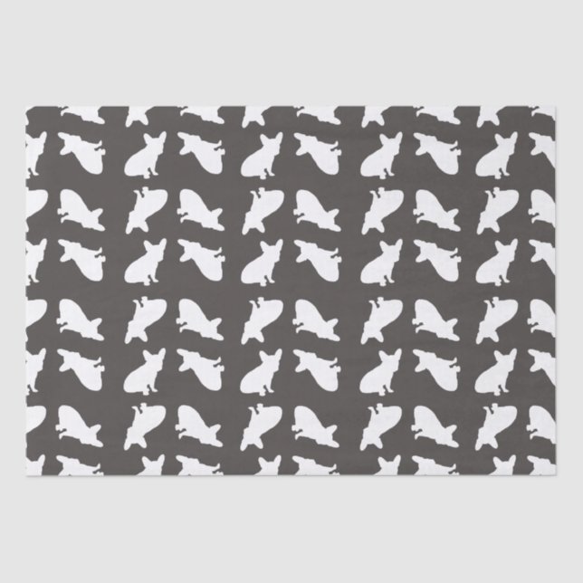 Papel De Seda Partido Tema Francês Bulldog - Neutro do Chá de fr (Frente )