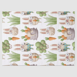 Papel De Seda Páscoa de Coelhinho Bonito e Cenoura
