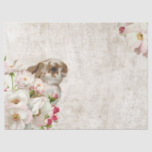 Papel De Seda Páscoa de Decoupage de Música de Flores do Bunny